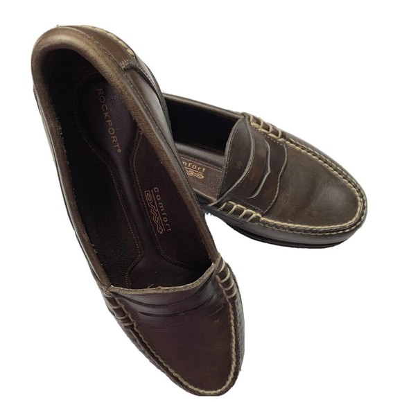 Rockport Men\'s 9 M Comfort DMX Brown Leather Slip On Moc Toe Penny Loafers main image 10